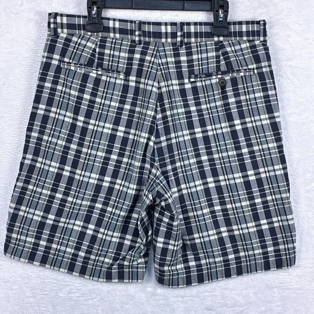 VTG J.CREW Mens 35 Y2K Madras Plaid Bermuda Preppy Beach Resort Golf Shorts 90s